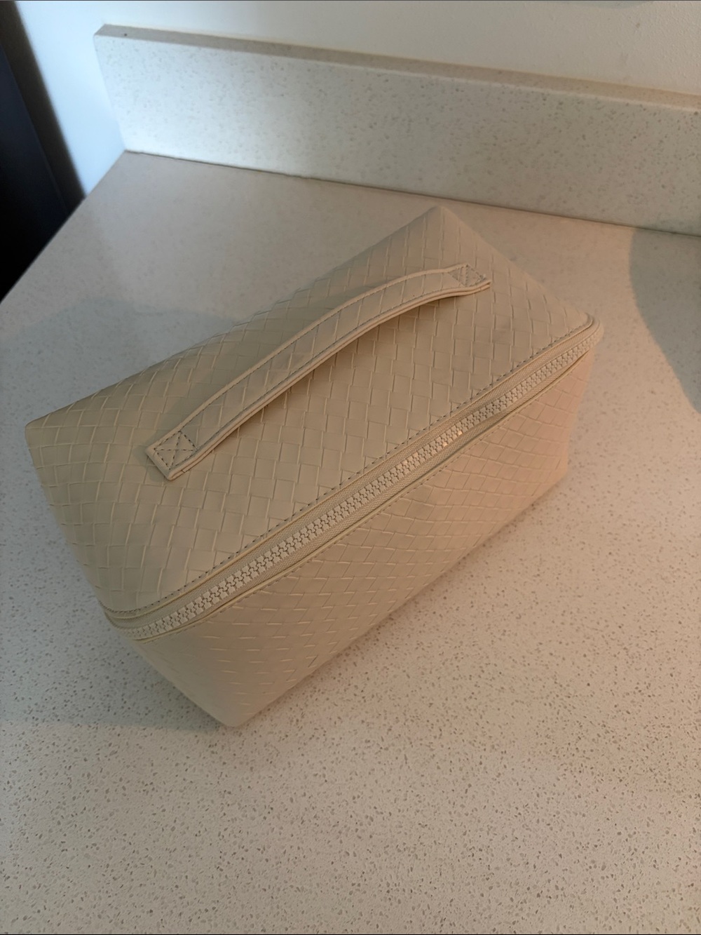 Target Woven Texture Cream Cosmetic Case